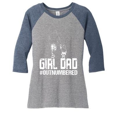 Girl Dad Women's Tri-Blend 3/4-Sleeve Raglan Shirt