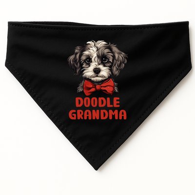 Grey Doodle Grandma Dog Lover Gift Funny Puppy Doodle Owner USA-Made Doggie Bandana