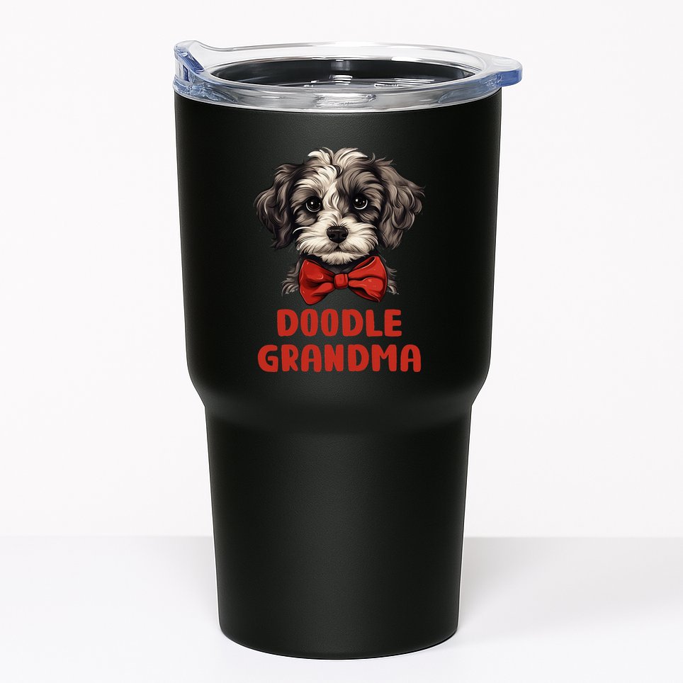 Grey Doodle Grandma Dog Lover Gift Funny Puppy Doodle Owner Tumbler