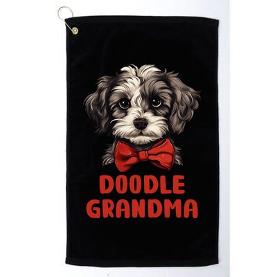 Grey Doodle Grandma Dog Lover Gift Funny Puppy Doodle Owner Golf Towel