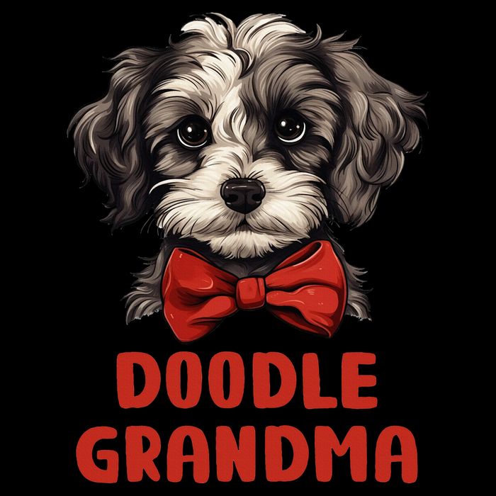 Grey Doodle Grandma Dog Lover Gift Funny Puppy Doodle Owner Kids T-Shirt