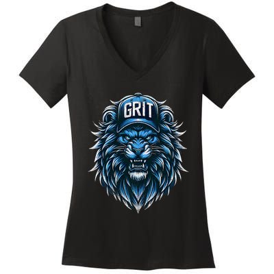 Grit Detroit Women's V-Neck T-Shirt