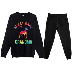 Great Dane Grandma Great Dane Nana Great Dane Dog Lover Premium Crewneck Sweatsuit Set