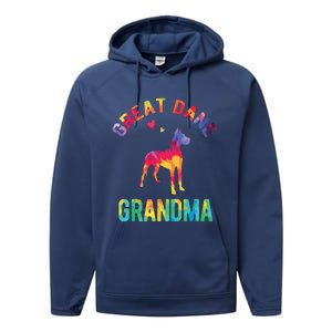 Great Dane Grandma Great Dane Nana Great Dane Dog Lover Performance Fleece Hoodie