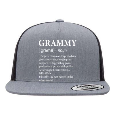 Grammy Definition Grandma Funny Grandmother Flat Bill Trucker Hat