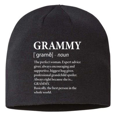 Grammy Definition Grandma Funny Grandmother Sustainable Beanie