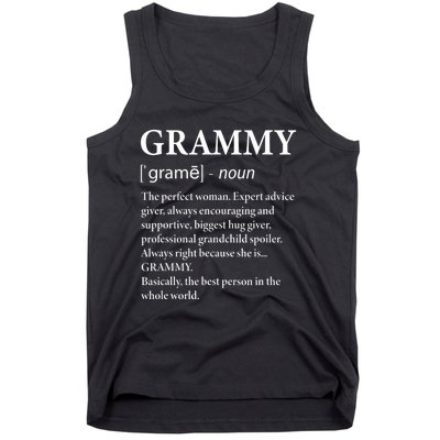 Grammy Definition Grandma Funny Grandmother Tank Top