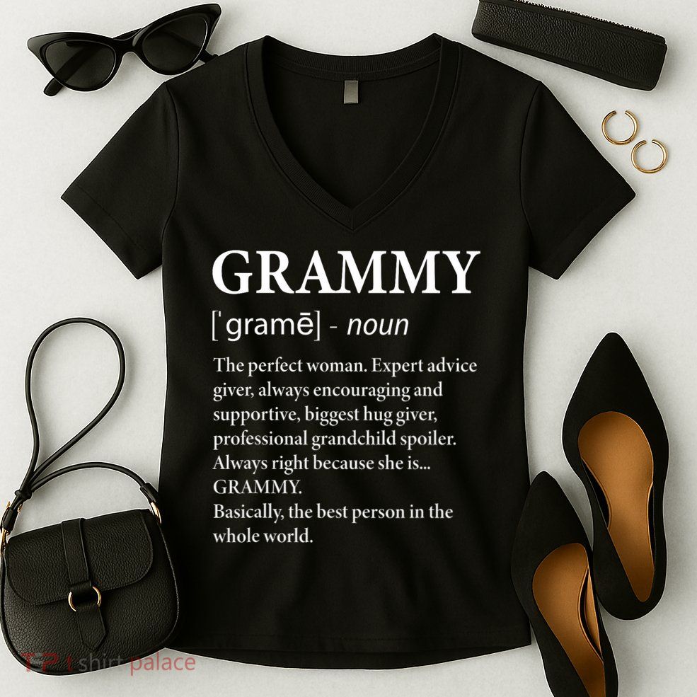 Grammy Definition Grandma Funny Grandmother Women's V-Neck T-Shirt
