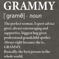Grammy Definition Grandma Funny Grandmother Cotton Canvas Backpack