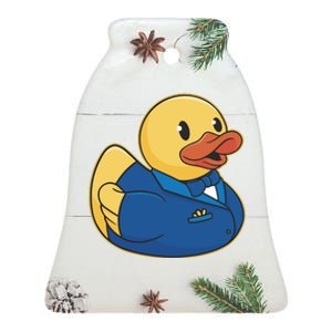 Groom Duck Ceramic Bell Ornament