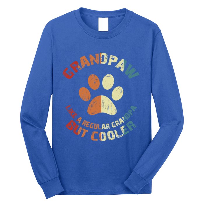 Grandpaw Dog Grandpa Grand Paw Retro Vintage Funny 'S Gift Long Sleeve Shirt