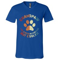 Grandpaw Dog Grandpa Grand Paw Retro Vintage Funny 'S Gift V-Neck T-Shirt