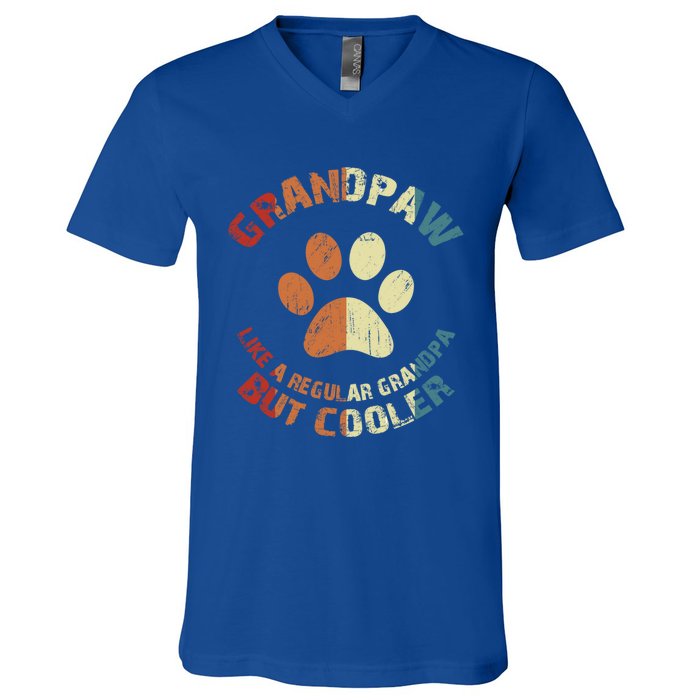 Grandpaw Dog Grandpa Grand Paw Retro Vintage Funny 'S Gift V-Neck T-Shirt