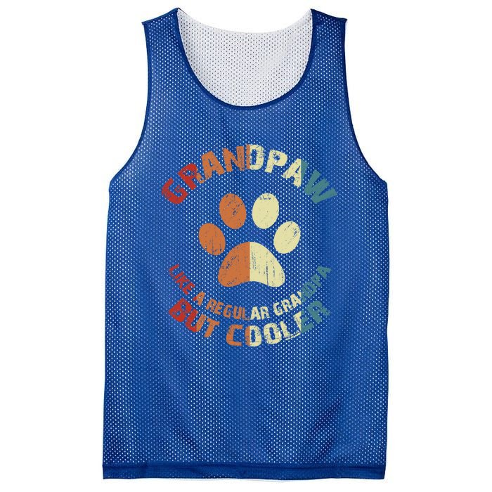 Grandpaw Dog Grandpa Grand Paw Retro Vintage Funny 'S Gift Mesh Reversible Basketball Jersey Tank