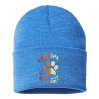 Grandpaw Dog Grandpa Grand Paw Retro Vintage Funny 'S Gift Sustainable Knit Beanie