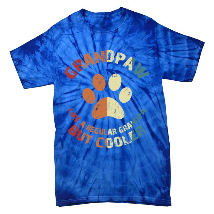 Grandpaw Dog Grandpa Grand Paw Retro Vintage Funny 'S Gift Tie-Dye T-Shirt