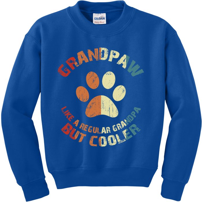 Grandpaw Dog Grandpa Grand Paw Retro Vintage Funny 'S Gift Kids Sweatshirt