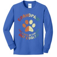 Grandpaw Dog Grandpa Grand Paw Retro Vintage Funny 'S Gift Kids Long Sleeve Shirt