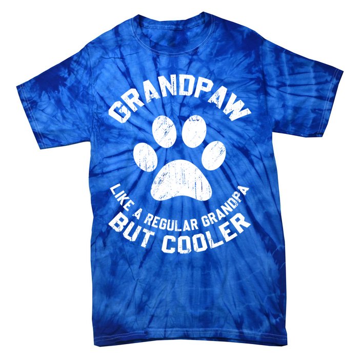 Grandpaw Dog Grandpa Grand Paw Vintage Funny Dogs Lovers Gift Tie-Dye T-Shirt