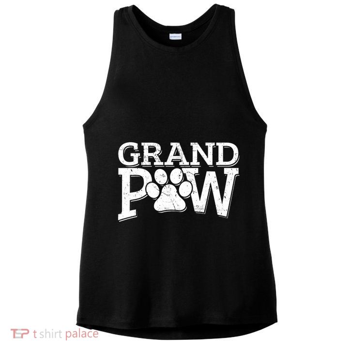 Grandpaw Dog Grandpa Grand Paw Gifts Dad Father Ladies PosiCharge Tri-Blend Wicking Tank