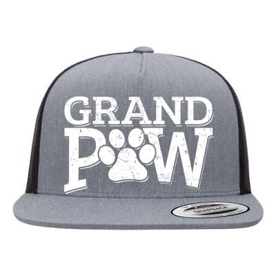 Grandpaw Dog Grandpa Grand Paw Gifts Dad Father Flat Bill Trucker Hat