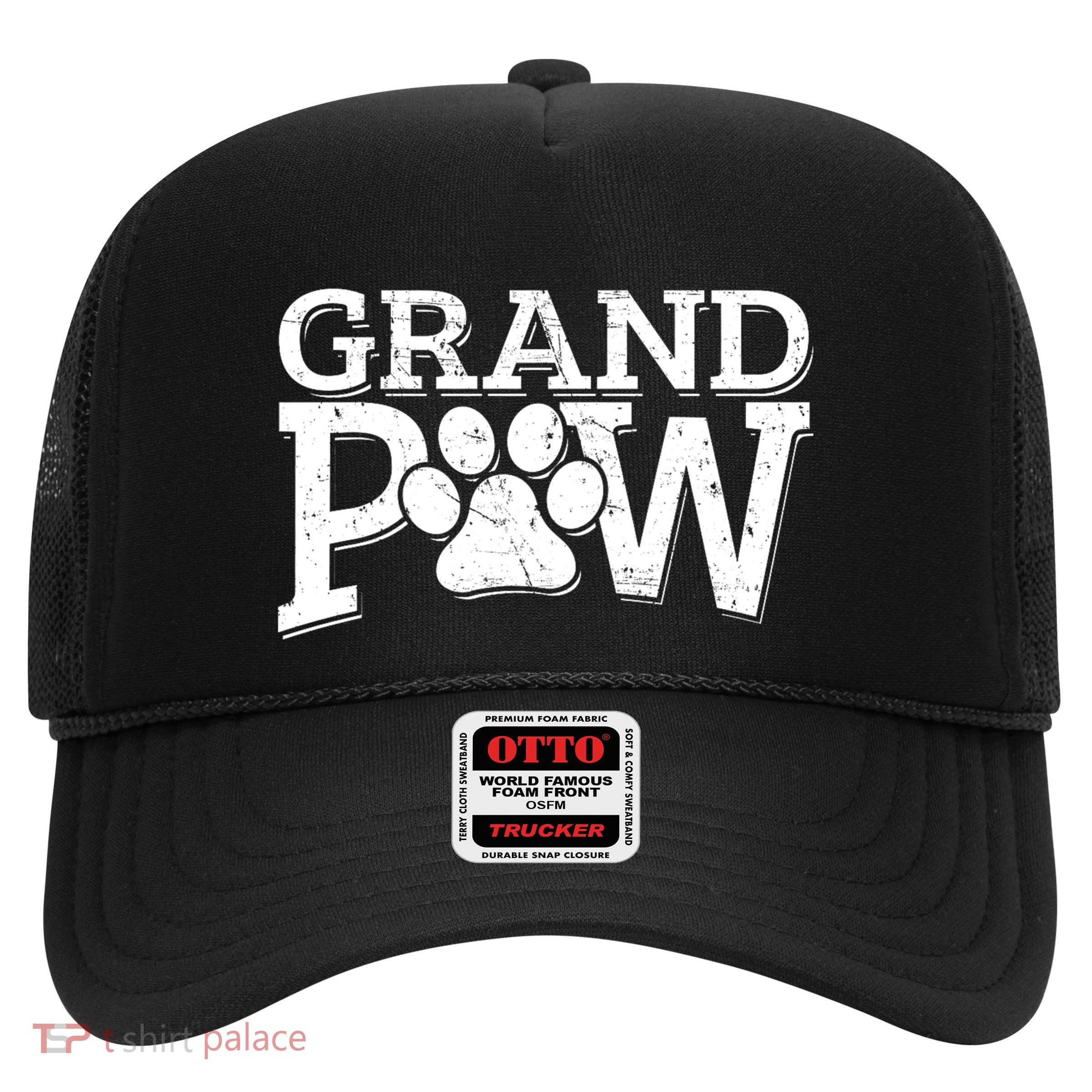 Grandpaw Dog Grandpa Grand Paw Gifts Dad Father Trucker Hat