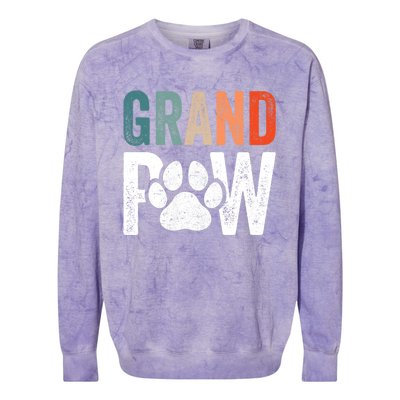 Grandpaw Dog Grandpa FatherS Day Family Grandkids Colorblast Crewneck Sweatshirt