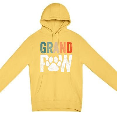 Grandpaw Dog Grandpa FatherS Day Family Grandkids Premium Pullover Hoodie