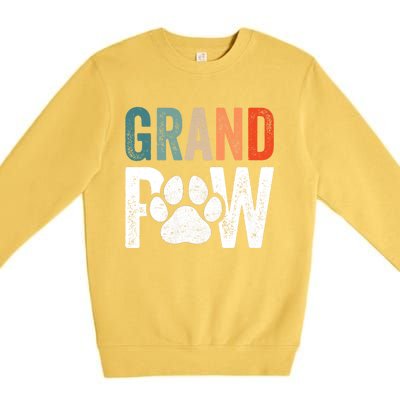 Grandpaw Dog Grandpa FatherS Day Family Grandkids Premium Crewneck Sweatshirt