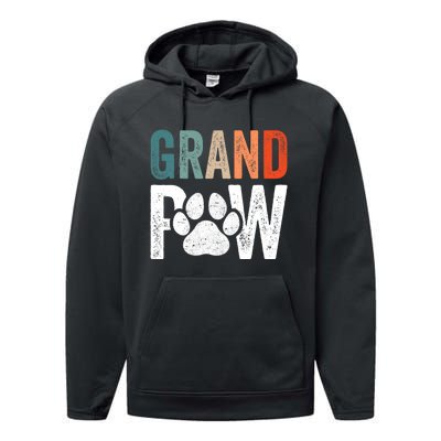 Grandpaw Dog Grandpa FatherS Day Family Grandkids Performance Fleece Hoodie