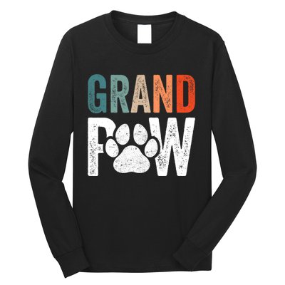 Grandpaw Dog Grandpa FatherS Day Family Grandkids Long Sleeve Shirt