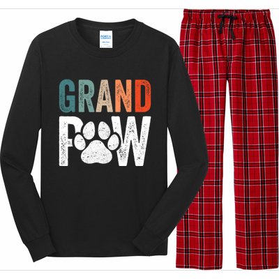 Grandpaw Dog Grandpa FatherS Day Family Grandkids Long Sleeve Pajama Set