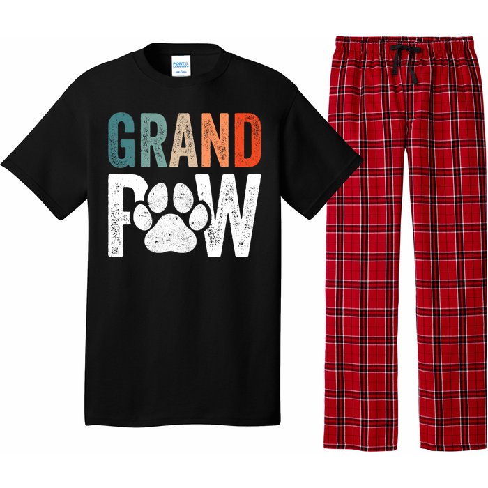 Grandpaw Dog Grandpa FatherS Day Family Grandkids Pajama Set