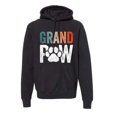 Grandpaw Dog Grandpa FatherS Day Family Grandkids Premium Hoodie