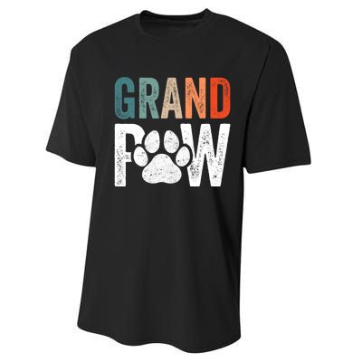 Grandpaw Dog Grandpa FatherS Day Family Grandkids Performance Sprint T-Shirt