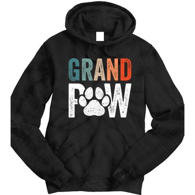 Grandpaw Dog Grandpa FatherS Day Family Grandkids Tie Dye Hoodie