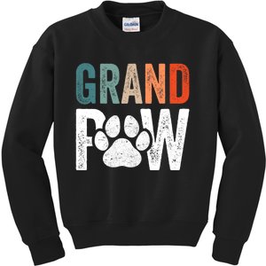 Grandpaw Dog Grandpa FatherS Day Family Grandkids Kids Sweatshirt