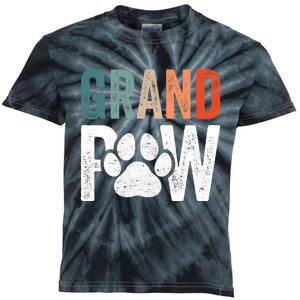 Grandpaw Dog Grandpa FatherS Day Family Grandkids Kids Tie-Dye T-Shirt