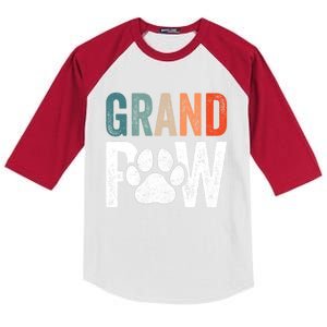 Grandpaw Dog Grandpa FatherS Day Family Grandkids Kids Colorblock Raglan Jersey