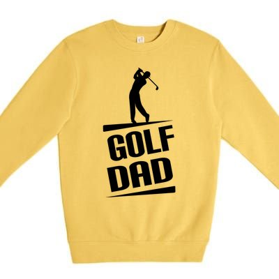 Golf Dad Golfing Silhouette Cute Gift Premium Crewneck Sweatshirt