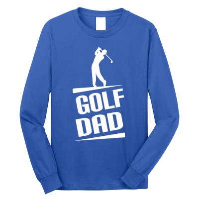 Golf Dad Golfing Silhouette Cute Gift Long Sleeve Shirt