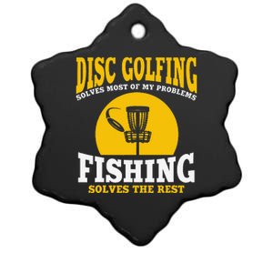 Great Disc Golf And Fishing Gift Ceramic Star Ornament