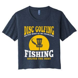 Great Disc Golf And Fishing Gift Women's Crop Top Tee