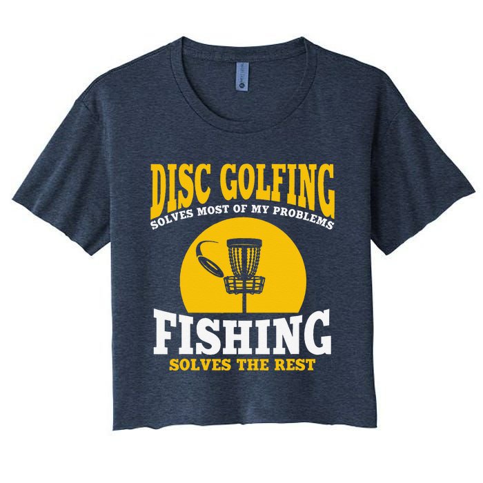 Great Disc Golf And Fishing Gift Women's Crop Top Tee