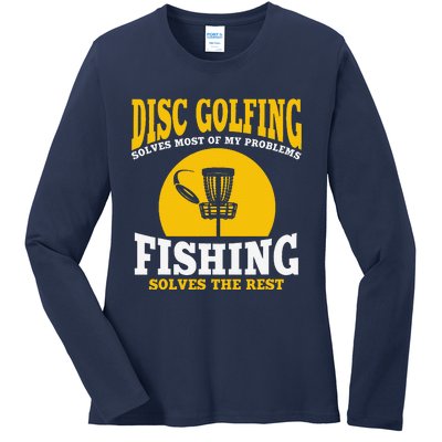 Great Disc Golf And Fishing Gift Ladies Long Sleeve Shirt