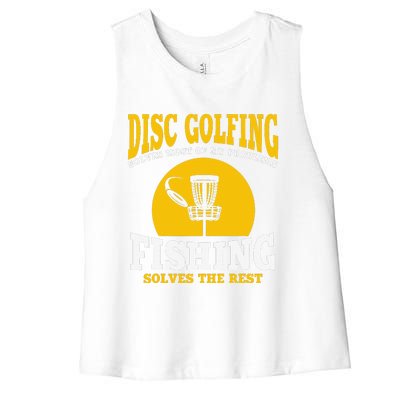 Great Disc Golf And Fishing Gift Women's Racerback Cropped Tank