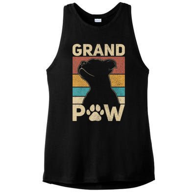 Grandpaw Dog Grandpa Funny Dog Lover Grandfather Pitbull Ladies PosiCharge Tri-Blend Wicking Tank