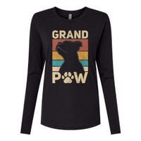 Grandpaw Dog Grandpa Funny Dog Lover Grandfather Pitbull Womens Cotton Relaxed Long Sleeve T-Shirt