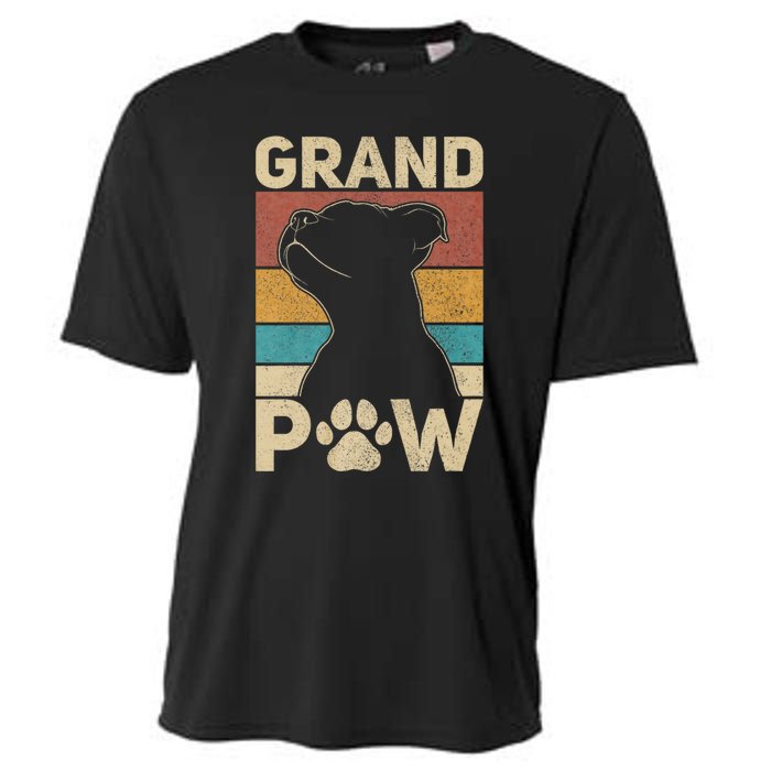 Grandpaw Dog Grandpa Funny Dog Lover Grandfather Pitbull Cooling Performance Crew T-Shirt