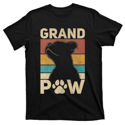 Grandpaw Dog Grandpa Funny Dog Lover Grandfather Pitbull T-Shirt